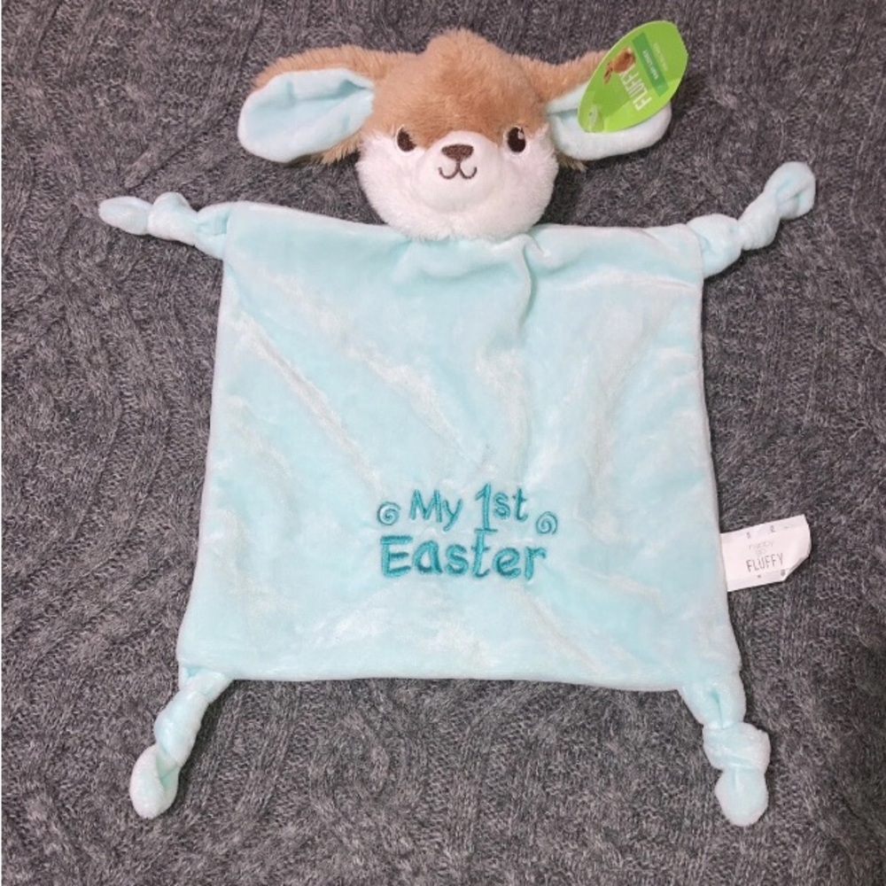 Lovey Baby Green Soft Security Blanket 1st Easter Rabbit Bunny Happy Go Boy Girl